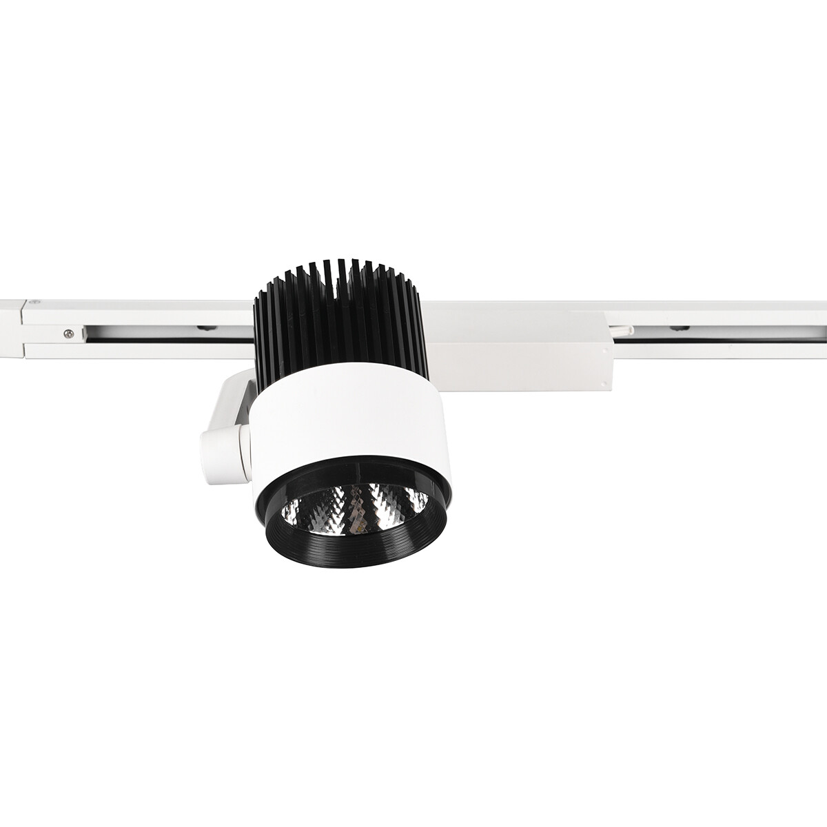 LED Railverlichting - Track Spot - Trion Dual Radina - 2 Fase - 15W - Aanpasbare Kleur - Dimbaar - Rond - Mat Wit - Aluminium