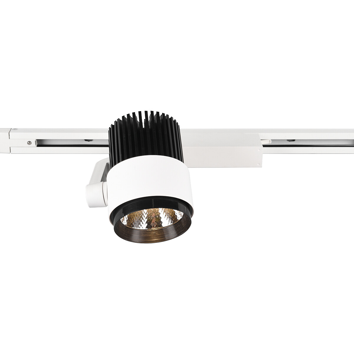 LED Railverlichting - Track Spot - Trion Dual Radina - 2 Fase - 15W - Aanpasbare Kleur - Dimbaar - Rond - Mat Wit - Aluminium