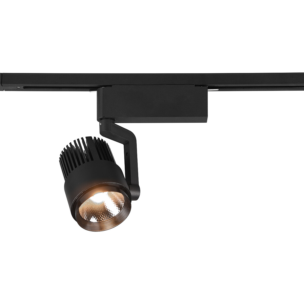 LED Railverlichting - Track Spot - Trion Dual Radina - 2 Fase - 15W - Aanpasbare Kleur - Dimbaar - Rond - Mat Zwart - Aluminium