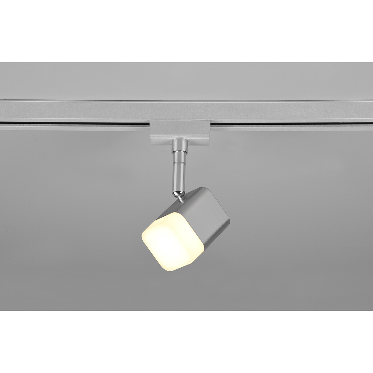 LED Railverlichting - Track Spot - Trion Dual Ribon - 2 Fase - 3.5W - Warm Wit 3000K - Dimbaar - Rechthoek - Mat Nikkel - Aluminium