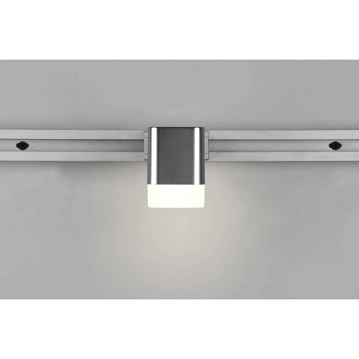 LED Railverlichting - Track Spot - Trion Dual Ribon - 2 Fase - 3.5W - Warm Wit 3000K - Dimbaar - Rechthoek - Mat Nikkel - Aluminium