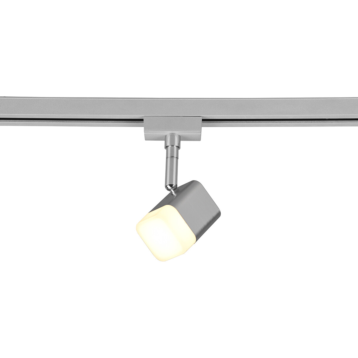 LED Railverlichting - Track Spot - Trion Dual Ribon - 2 Fase - 3.5W - Warm Wit 3000K - Dimbaar - Rechthoek - Mat Nikkel - Aluminium