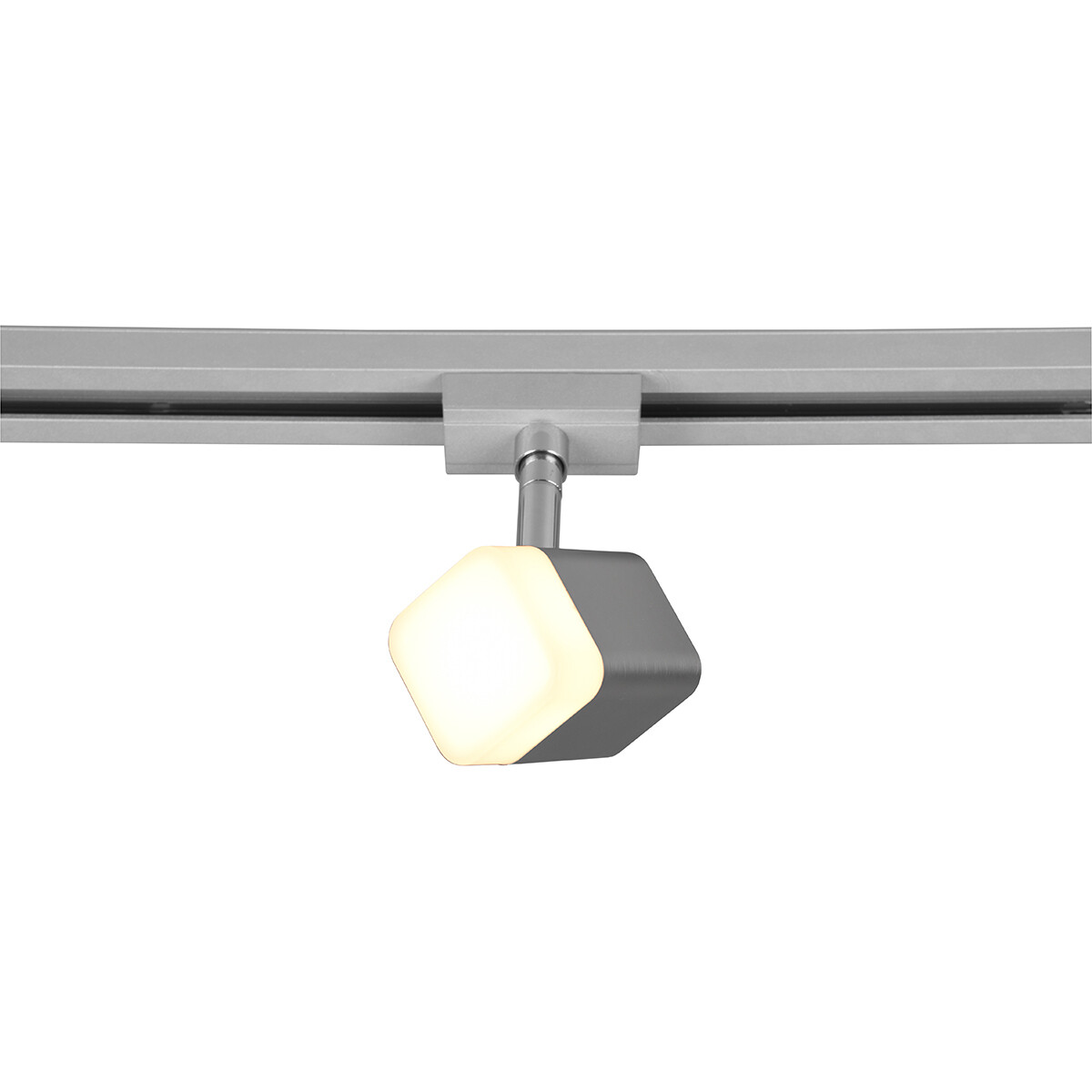 LED Railverlichting - Track Spot - Trion Dual Ribon - 2 Fase - 3.5W - Warm Wit 3000K - Dimbaar - Rechthoek - Mat Nikkel - Aluminium