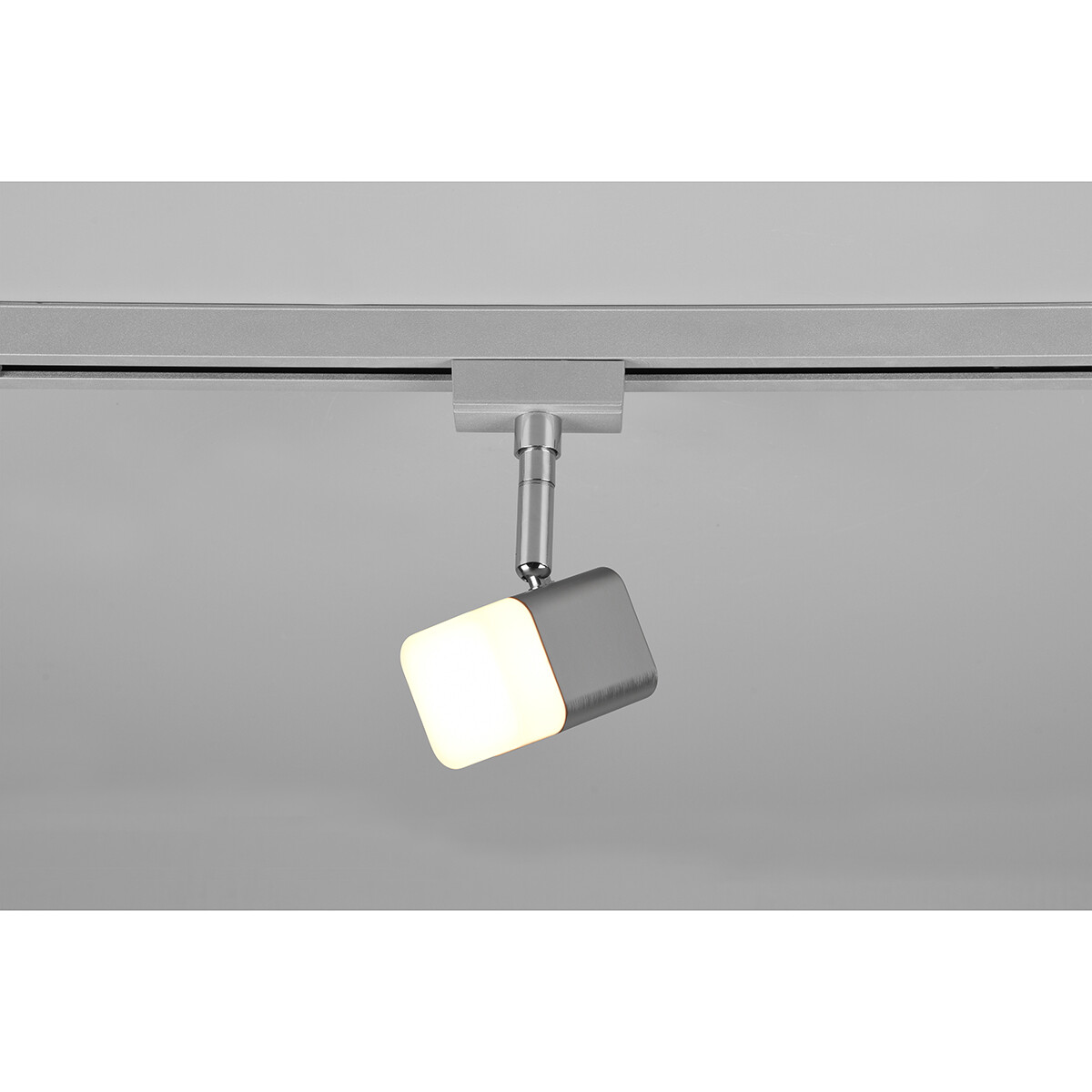 LED Railverlichting - Track Spot - Trion Dual Ribon - 2 Fase - 3.5W - Warm Wit 3000K - Dimbaar - Rechthoek - Mat Nikkel - Aluminium