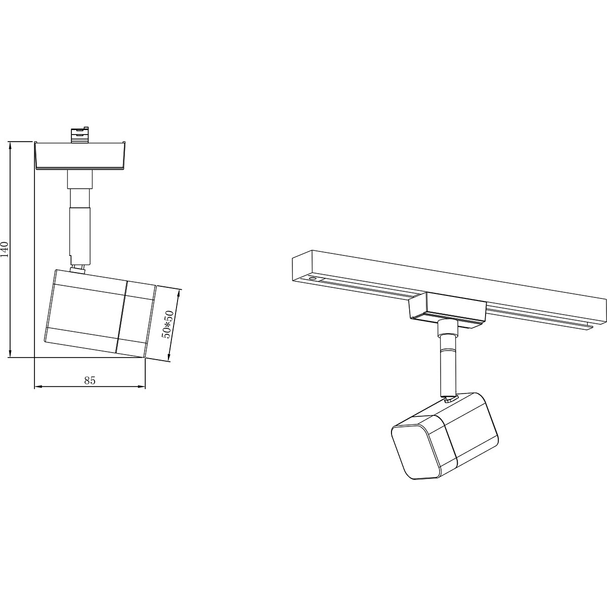 LED Railverlichting - Track Spot - Trion Dual Ribon - 2 Fase - 3.5W - Warm Wit 3000K - Dimbaar - Rechthoek - Mat Nikkel - Aluminium