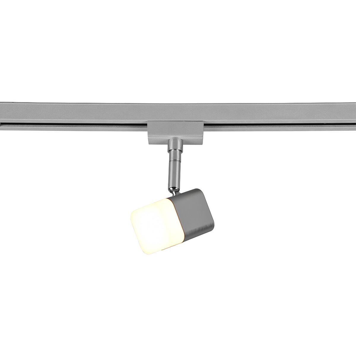 LED Railverlichting - Track Spot - Trion Dual Ribon - 2 Fase - 3.5W - Warm Wit 3000K - Dimbaar - Rechthoek - Mat Nikkel - Aluminium product afbeelding