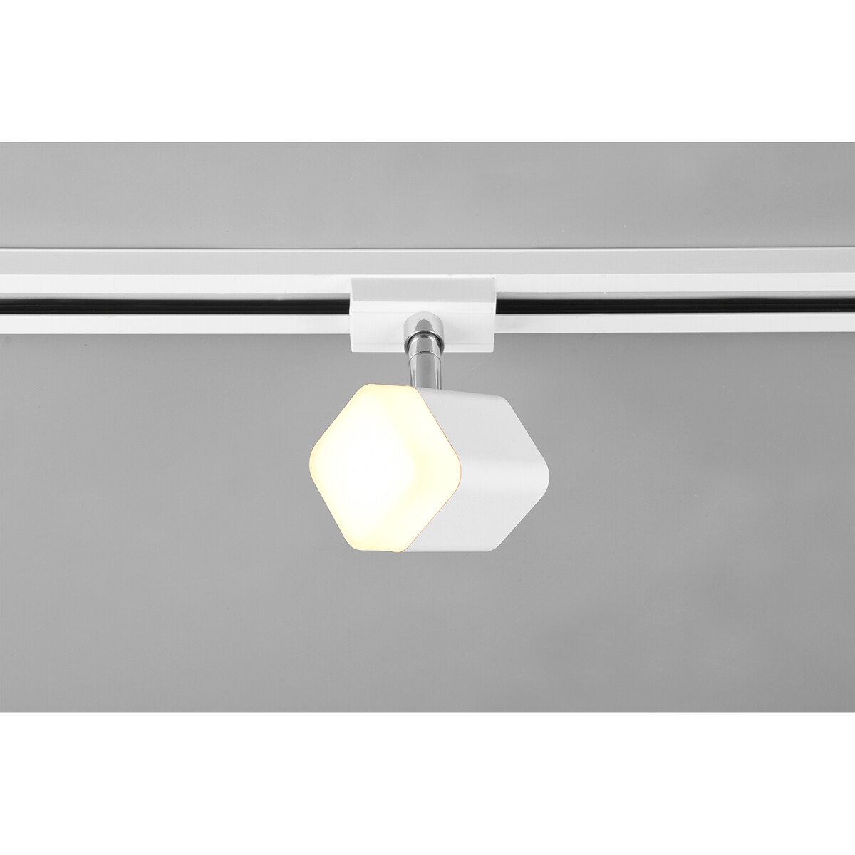 LED Railverlichting - Track Spot - Trion Dual Ribon - 2 Fase - 3.5W - Warm Wit 3000K - Dimbaar - Rechthoek - Mat Wit - Aluminium