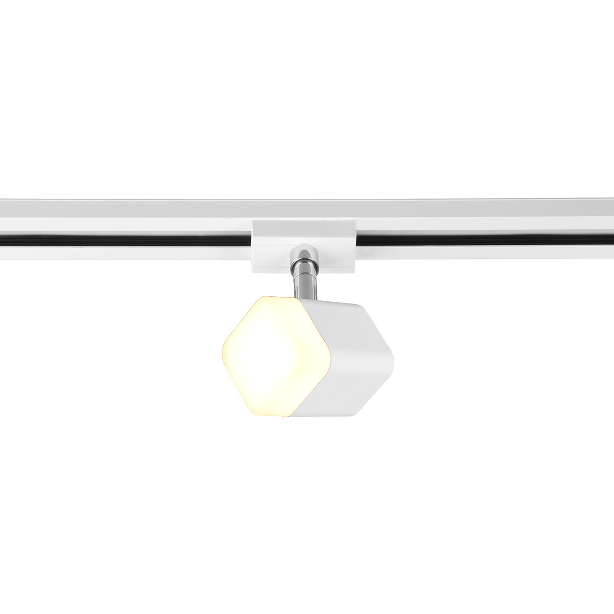 LED Railverlichting - Track Spot - Trion Dual Ribon - 2 Fase - 3.5W - Warm Wit 3000K - Dimbaar - Rechthoek - Mat Wit - Aluminium