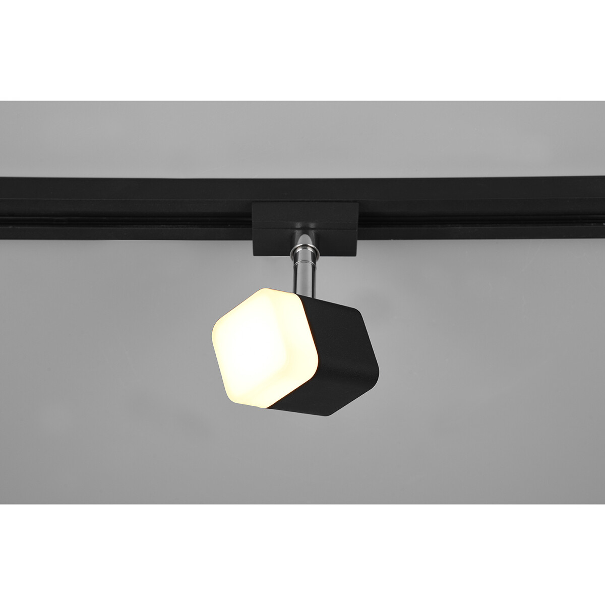 LED Railverlichting - Track Spot - Trion Dual Ribon - 2 Fase - 3.5W - Warm Wit 3000K - Dimbaar - Rechthoek - Mat Zwart - Aluminium