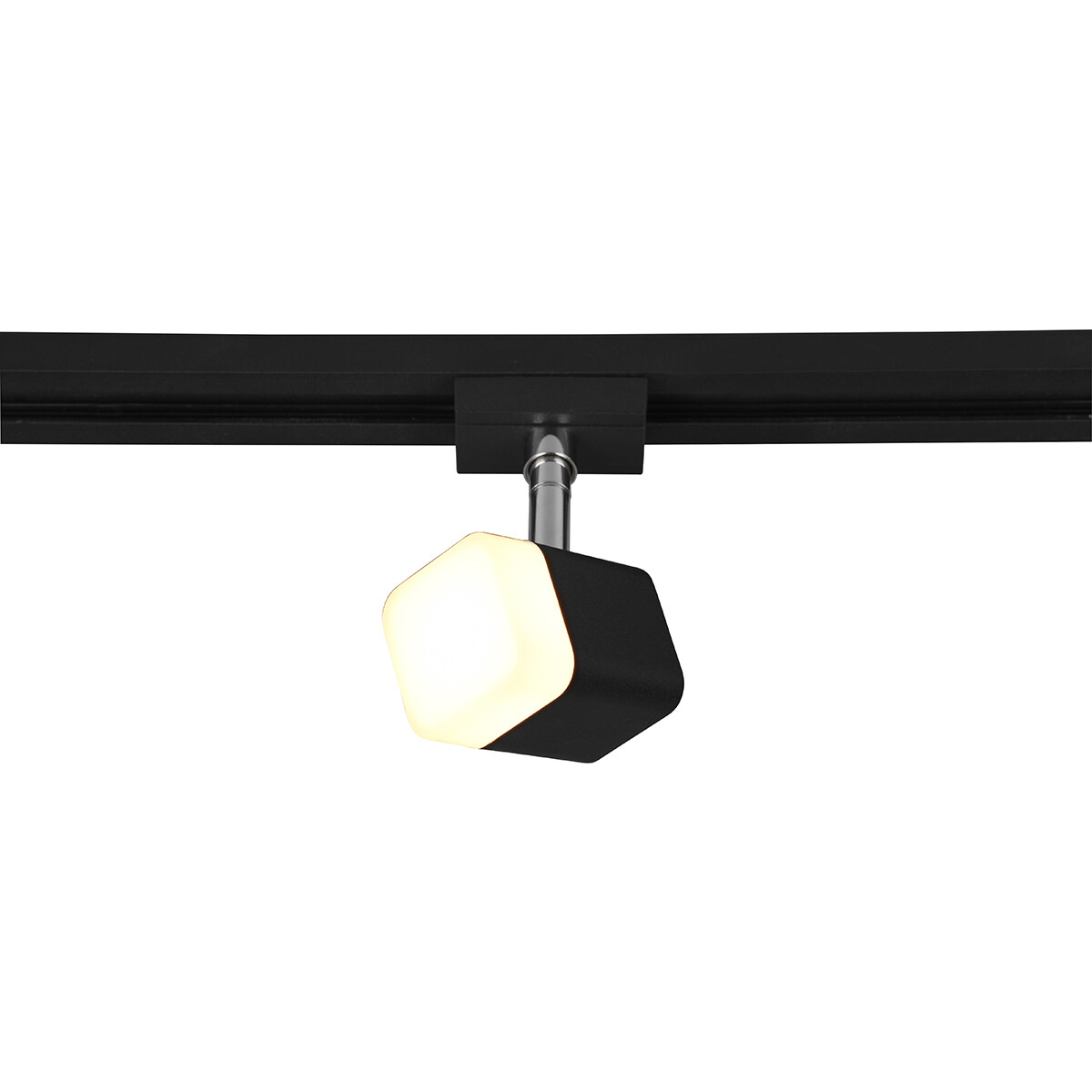 LED Railverlichting - Track Spot - Trion Dual Ribon - 2 Fase - 3.5W - Warm Wit 3000K - Dimbaar - Rechthoek - Mat Zwart - Aluminium