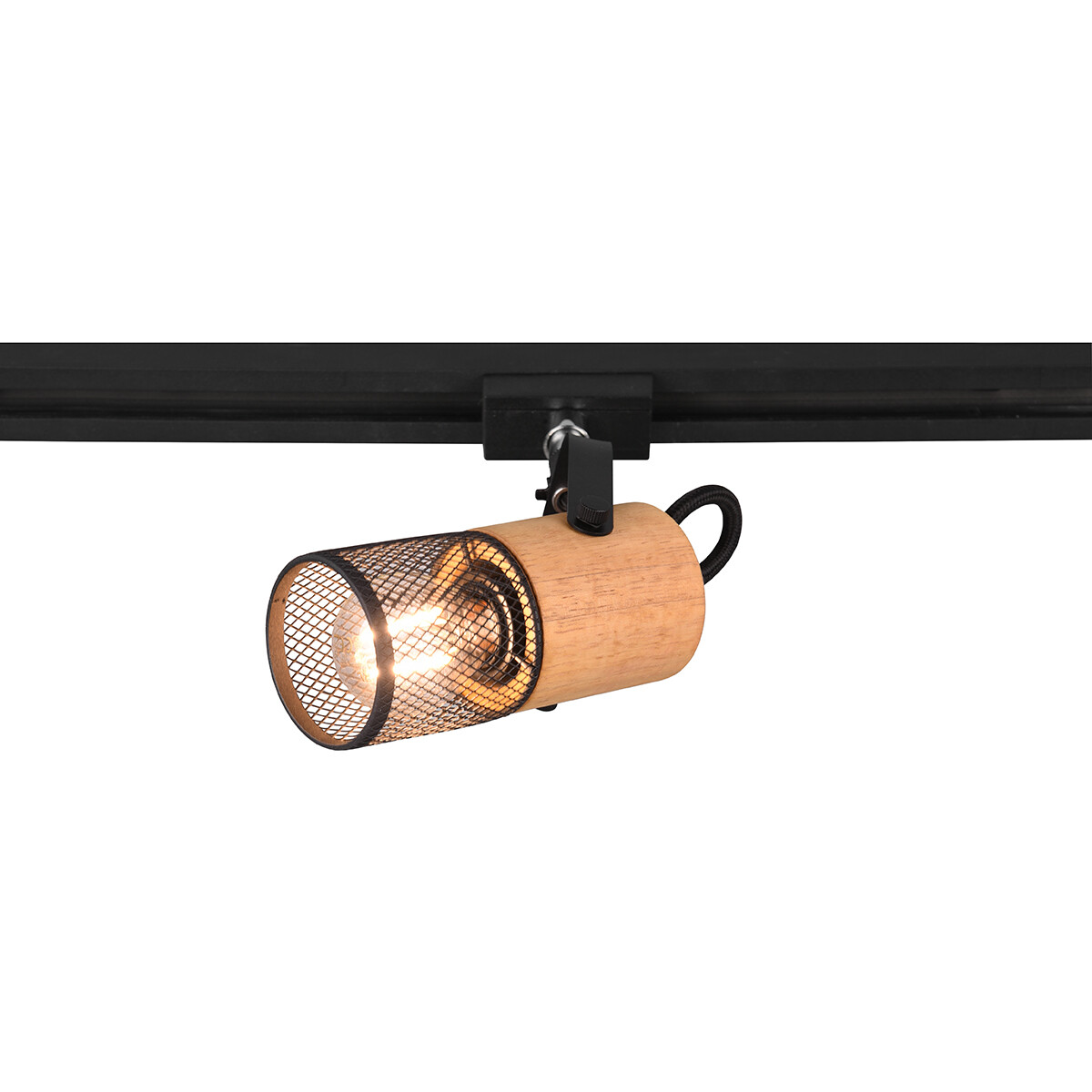 LED Railverlichting - Track Spot - Trion Dual Yosh - 2 Fase - E14 Fitting - Rond - Mat Zwart - Aluminium