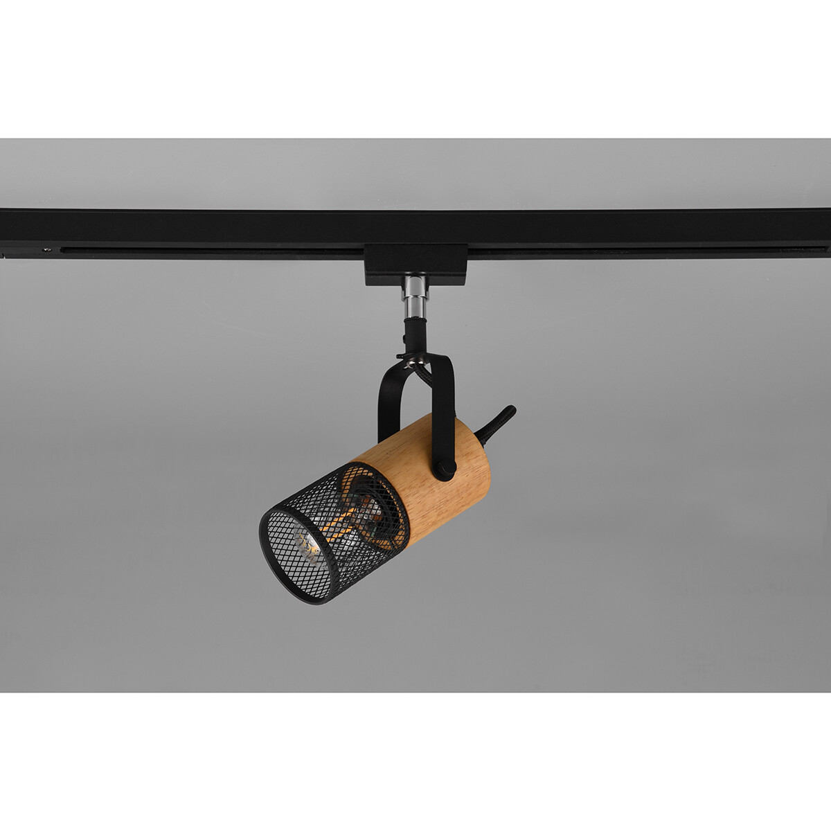 LED Railverlichting - Track Spot - Trion Dual Yosh - 2 Fase - E14 Fitting - Rond - Mat Zwart - Aluminium