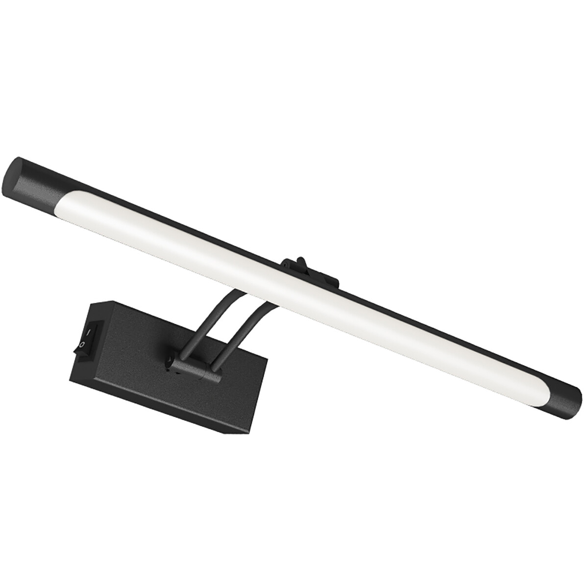 LED Schilderijlamp - Spiegellamp - Brinton Sarin - 8W 700lm - Aanpasbare Lichtkleur CCT - Kantelbaar - Rond - Zwart