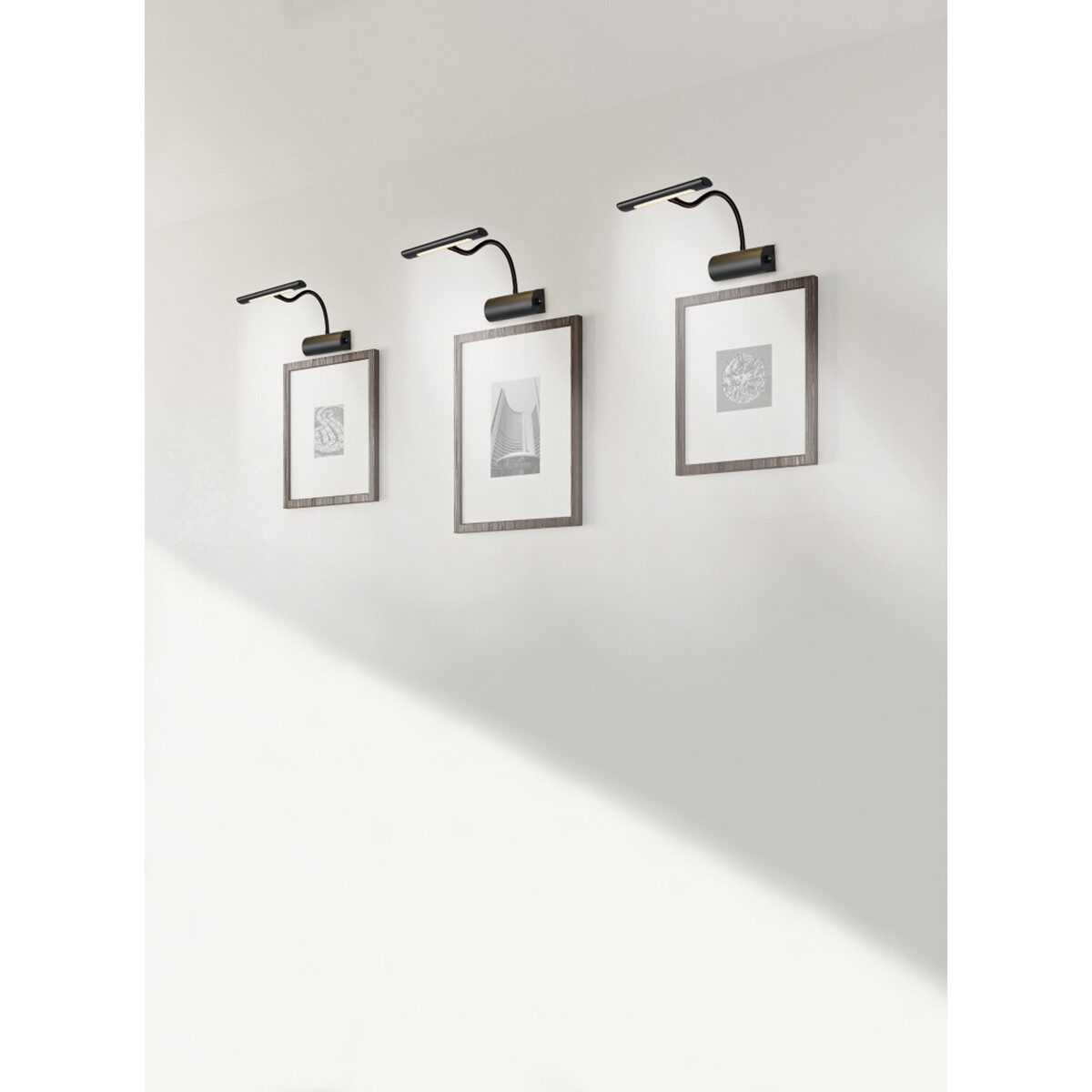 LED Spiegelverlichting - Schilderijverlichting - Trion Curty - 4W - Warm Wit 3000K - Dimbaar - Ovaal - Mat Zwart - Aluminium