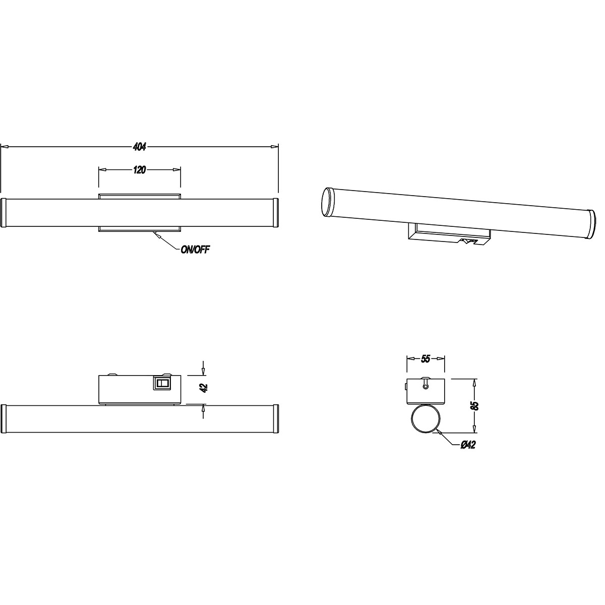 LED Spiegelverlichting - Trion Matero - 4W - Spatwaterdicht IP44 - Warm Wit 3000K - Glans Chroom - Aluminium