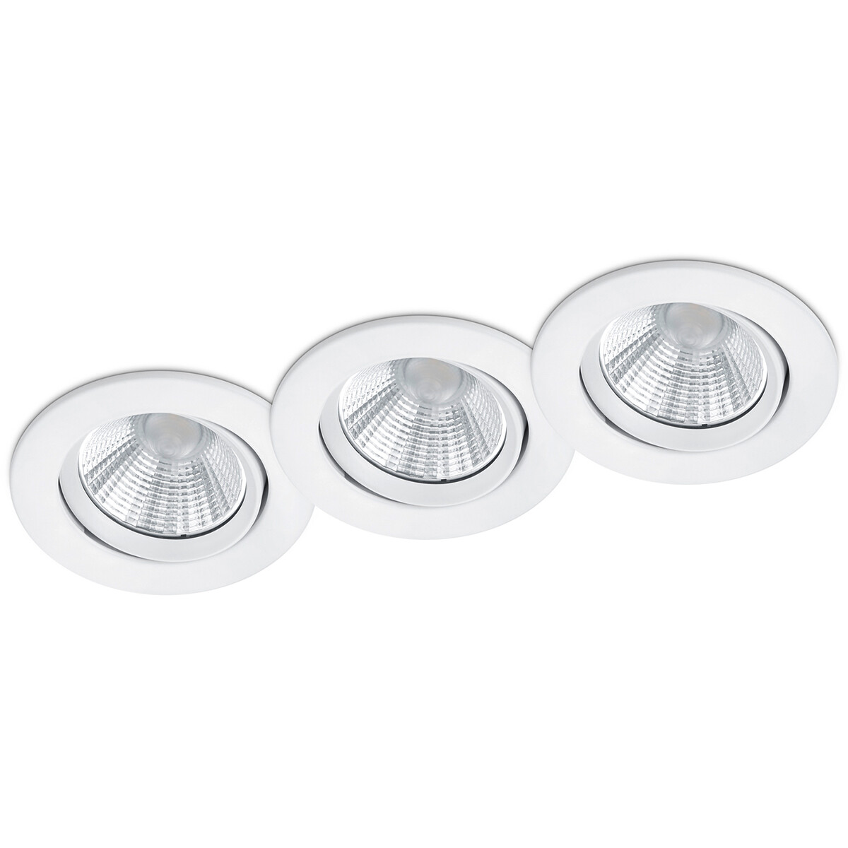 LED Spot 3 Pack - Inbouwspot - Trion Paniro - Rond 5W - Dimbaar - Warm Wit 3000K - Mat Wit - Aluminium - Ø80mm product afbeelding