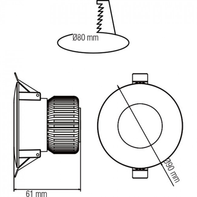 LED Spot 6 Pack - Inbouwspot - Rond 6W - Waterdicht IP65 - Natuurlijk Wit 4200K - Mat Wit Aluminium - Ø90mm