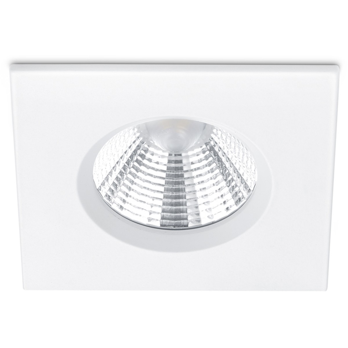 LED Spot 6 Pack - Inbouwspot - Trion Zagrona - 5W - Waterdicht IP65 - Dimbaar - Warm Wit 3000K - Mat Wit - Aluminium - Vierkant