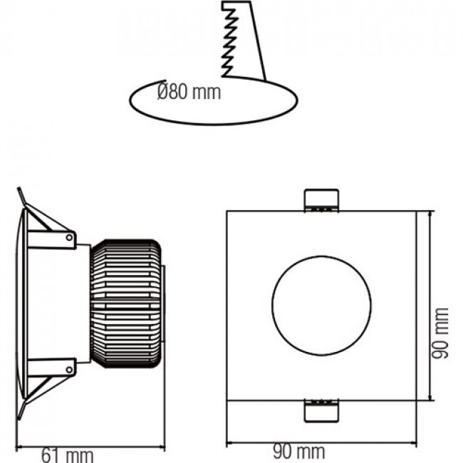 LED Spot 6 Pack - Inbouwspot - Vierkant 6W - Waterdicht IP65 - Natuurlijk Wit 4200K - Mat Wit Aluminium - 90mm