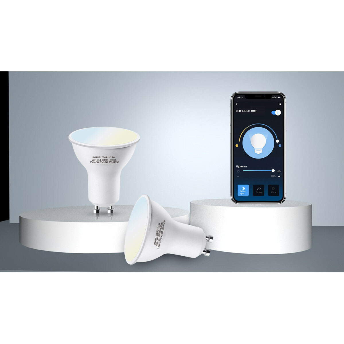 LED Spot - Aigi Wonki - Smart LED - Wifi LED - Slimme LED - 5W - GU10 Fitting - Helder/Koud Wit 6500K - Dimbaar