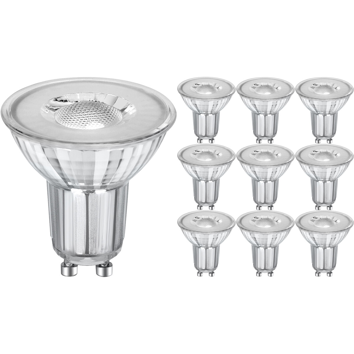 LED Spot GU10 PAR16 10 Pack Velvalux 6W 435lm 38D 860 Helder-Koud Wit 6000K | Vervangt 62W