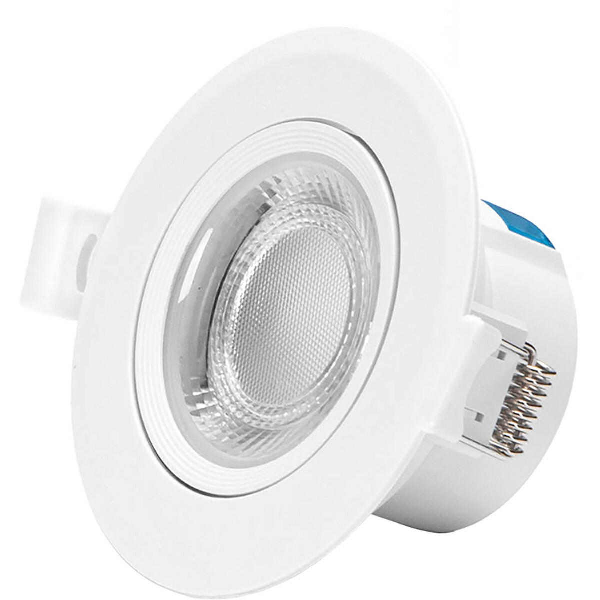 LED Spot - Inbouwspot - Aigi Lola - 5W - Helder/Koud Wit 6500K - Rond - Mat Wit - Aluminium product afbeelding