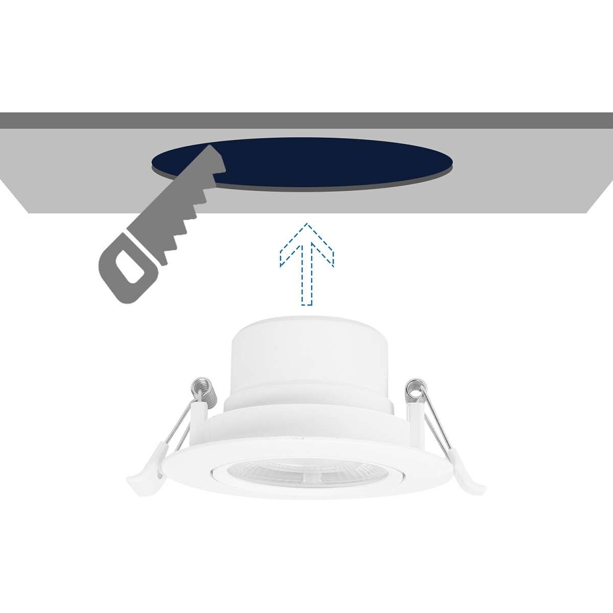 LED Spot - Inbouwspot - Aigi Lola - 7W - Helder/Koud Wit 6500K - Rond - Mat Wit - Aluminium