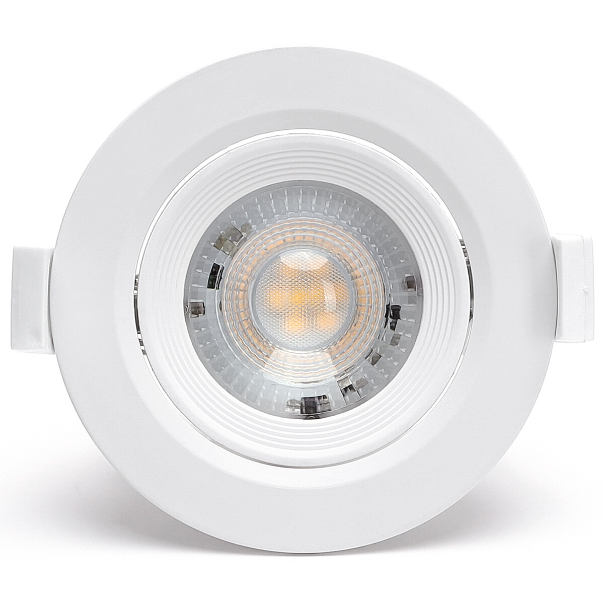 LED Spot - Inbouwspot - Aigi Nilona - 5W - Helder/Koud Wit 6500K - Rond - Kantelbaar - Mat Wit - Aluminium