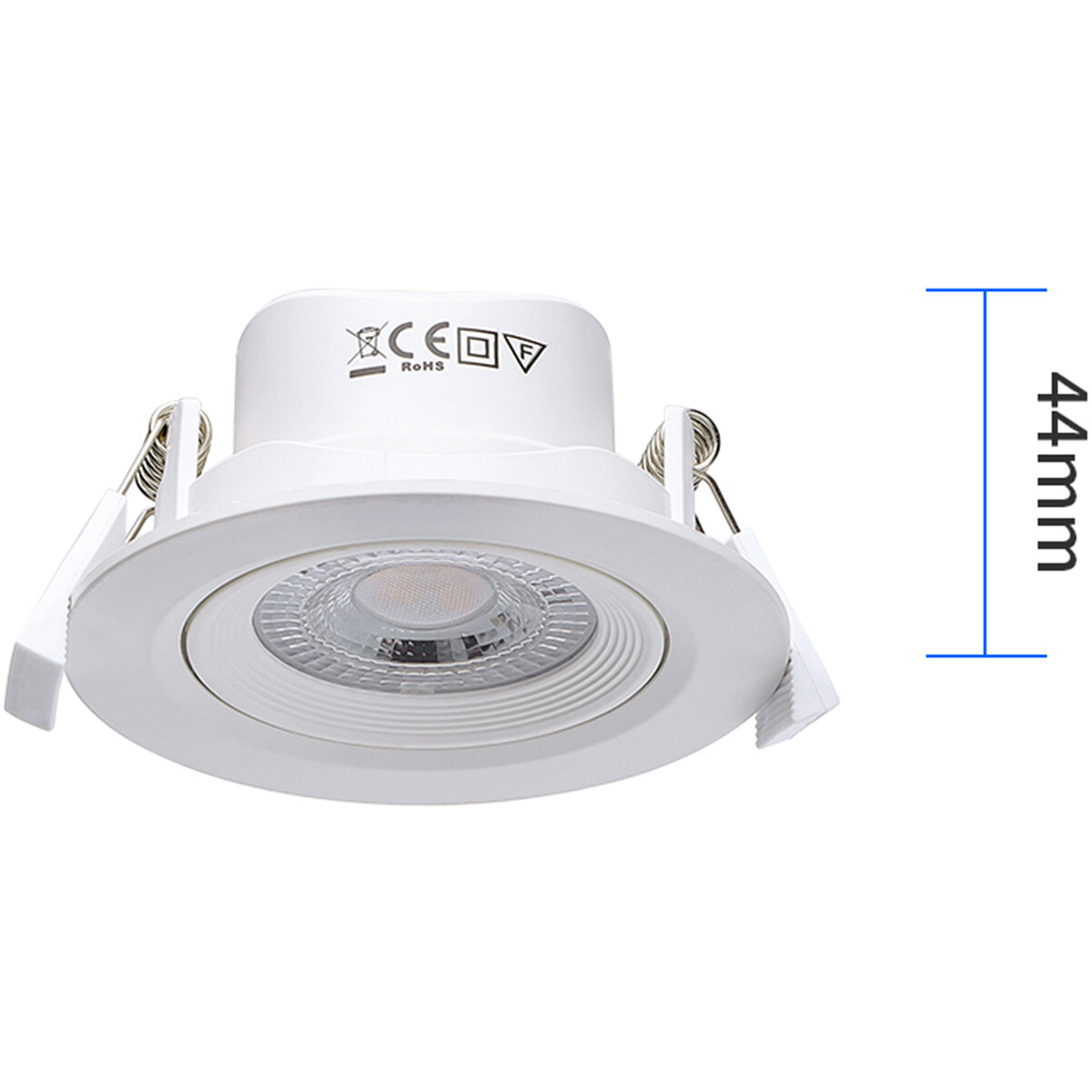 LED Spot - Inbouwspot - Aigi Nilona - 5W - Helder/Koud Wit 6500K - Rond - Kantelbaar - Mat Wit - Aluminium