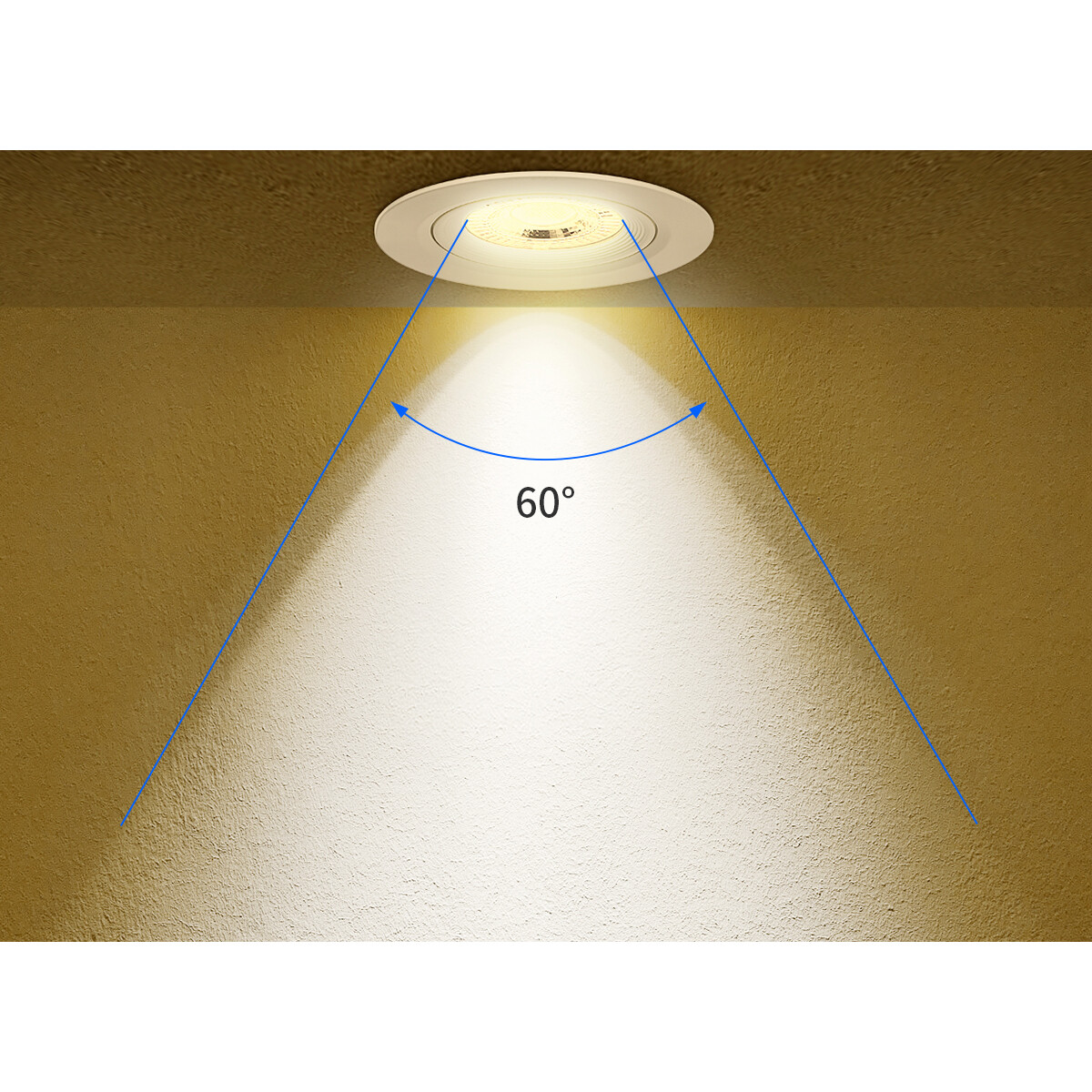 LED Spot - Inbouwspot - Aigi Nilona - 5W - Natuurlijk Wit 4000K - Rond - Kantelbaar - Mat Wit - Aluminium