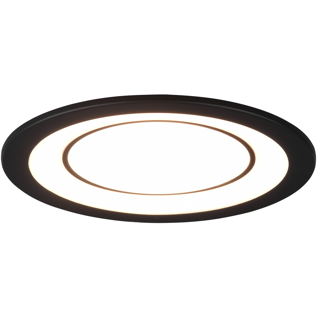 LED Spot - Inbouwspot - Trion Cynomi - 10W - Warm Wit 3000K - Rond - Mat Zwart - Kunststof - Ø140mm