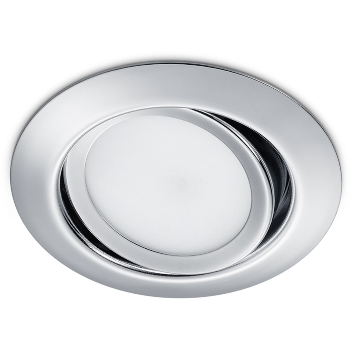 LED Spot - Inbouwspot - Trion Roluno - 5W - Warm Wit 3000K - Rond - Mat Chroom - Aluminium - Ø80