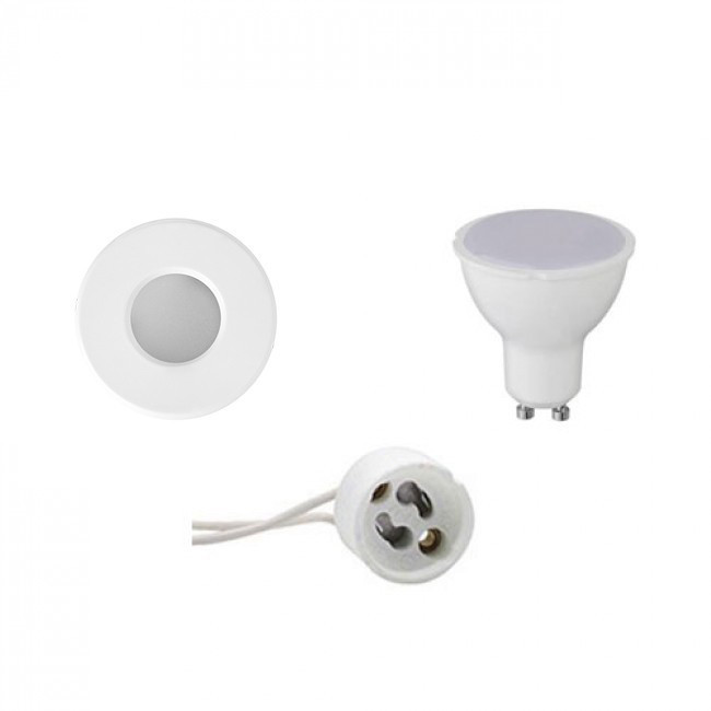 LED Spot Set - Aigi - GU10 Fitting - Waterdicht IP65 - Inbouw Rond - Mat Wit - 8W - Natuurlijk Wit 4200K - Ø82mm