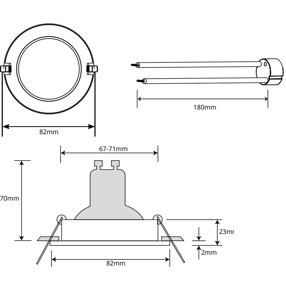 LED Spot Set - Pragmi Aerony Pro - GU10 Fitting - Dimbaar - Inbouw Rond - Mat Wit - 6W - Warm Wit 3000K - Kantelbaar - Ø82mm