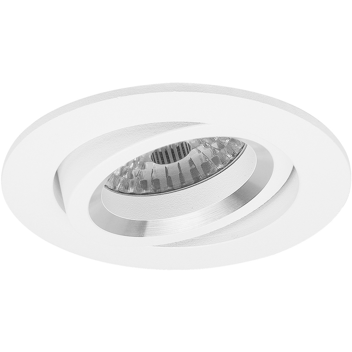 LED Spot Set - Pragmi Aerony Pro - GU10 Fitting - Dimbaar - Inbouw Rond - Mat Wit - 6W - Helder/Koud Wit 6400K - Kantelbaar - Ø82mm