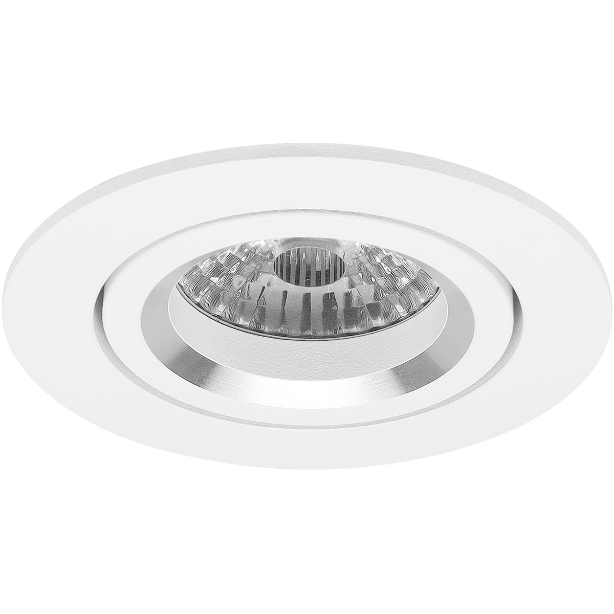 LED Spot Set - Pragmi Aerony Pro - GU10 Fitting - Dimbaar - Inbouw Rond - Mat Wit - 6W - Helder/Koud Wit 6400K - Kantelbaar - Ø82mm