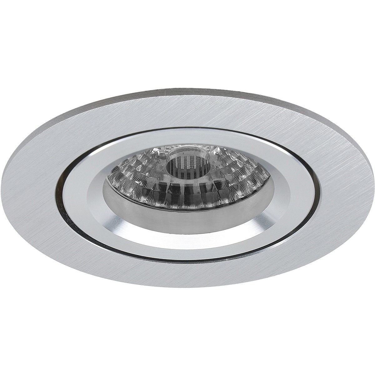 LED Spot Set - Pragmi Aerony Pro - GU10 Fitting - Dimbaar - Inbouw Rond - Mat Zilver - 6W - Warm Wit 3000K - Kantelbaar - Ø82mm