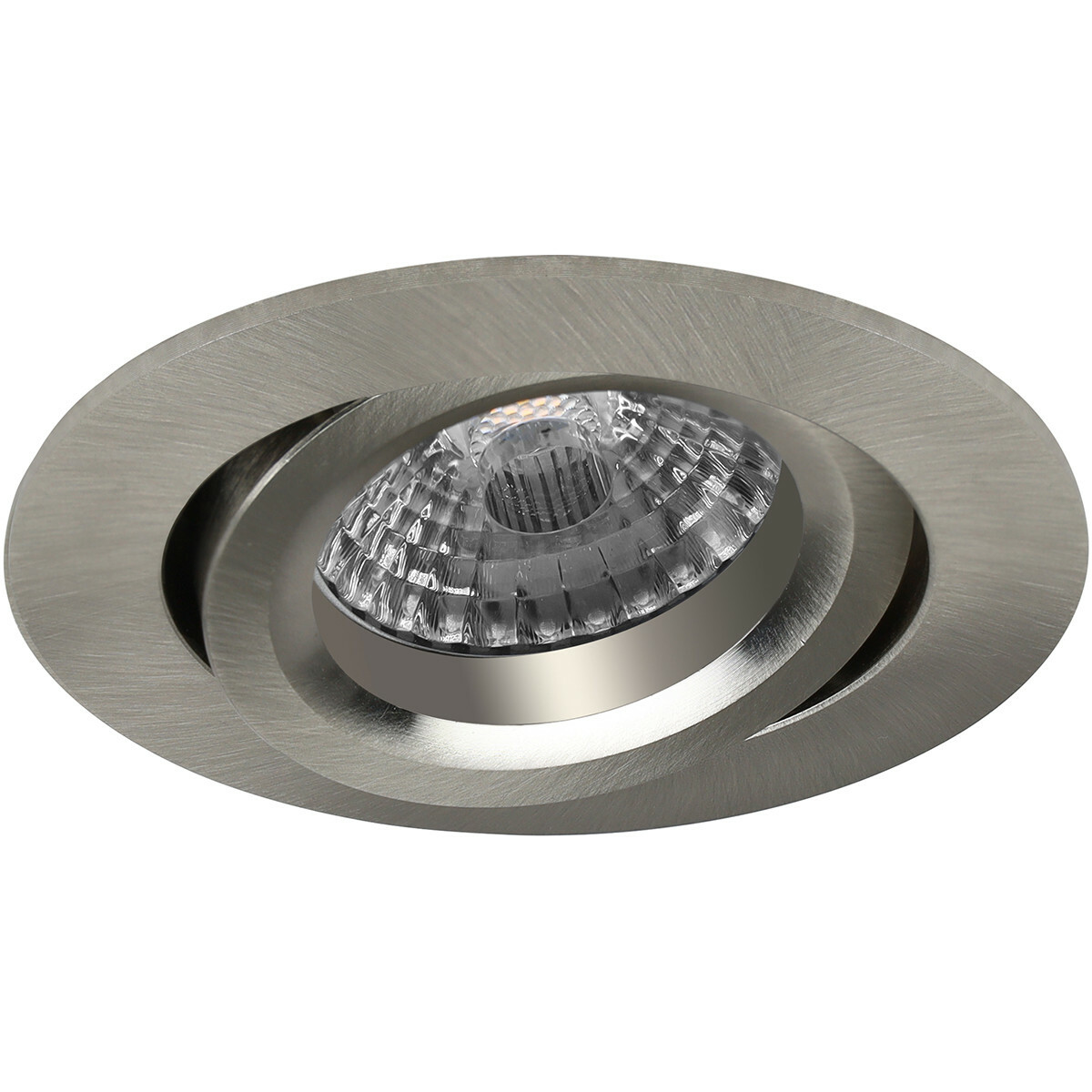 LED Spot Set - Pragmi Aerony Pro - GU10 Fitting - Inbouw Rond - Mat Nikkel - 4W - Helder/Koud Wit 6400K - Kantelbaar - Ø82mm