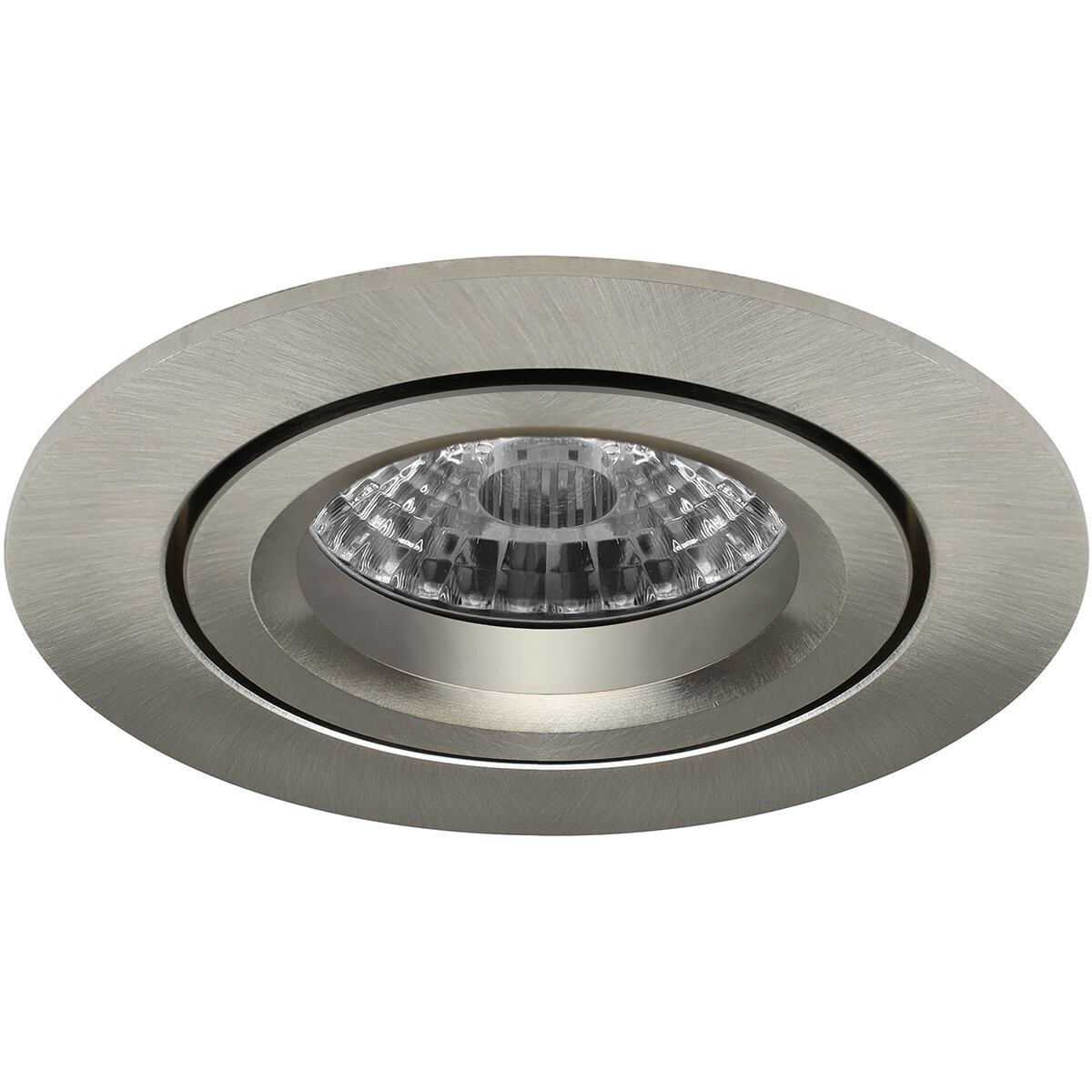 LED Spot Set - Pragmi Aerony Pro - GU10 Fitting - Inbouw Rond - Mat Nikkel - 4W - Helder/Koud Wit 6400K - Kantelbaar - Ø82mm