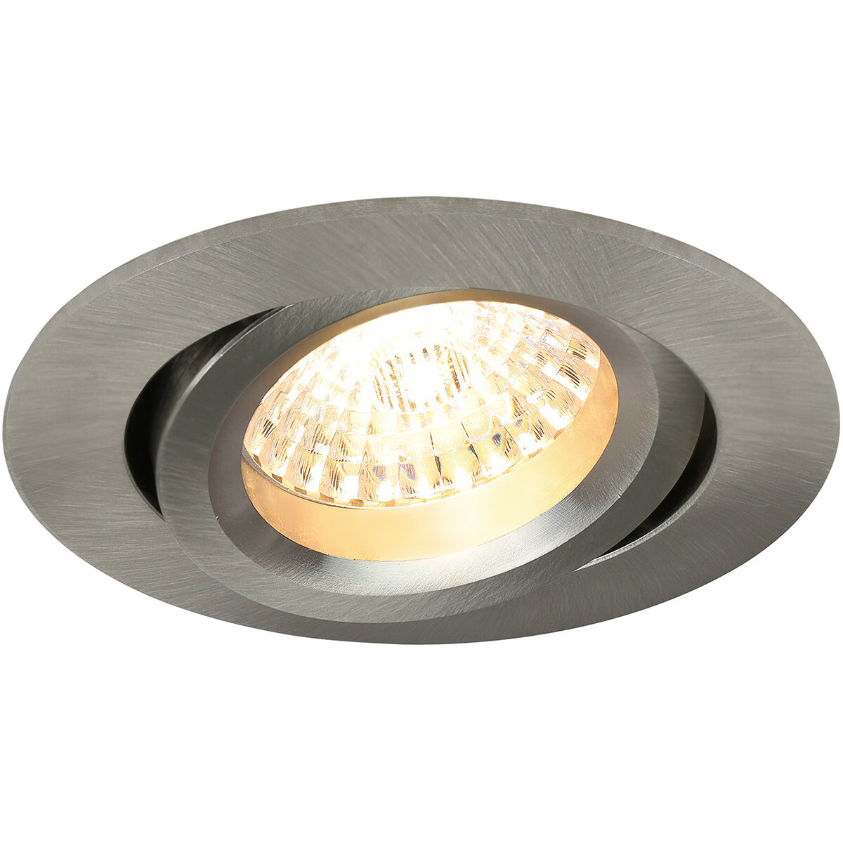 LED Spot Set - Pragmi Aerony Pro - GU10 Fitting - Dimbaar - Inbouw Rond - Mat Nikkel - 6W - Helder/Koud Wit 6400K - Kantelbaar - Ø82mm