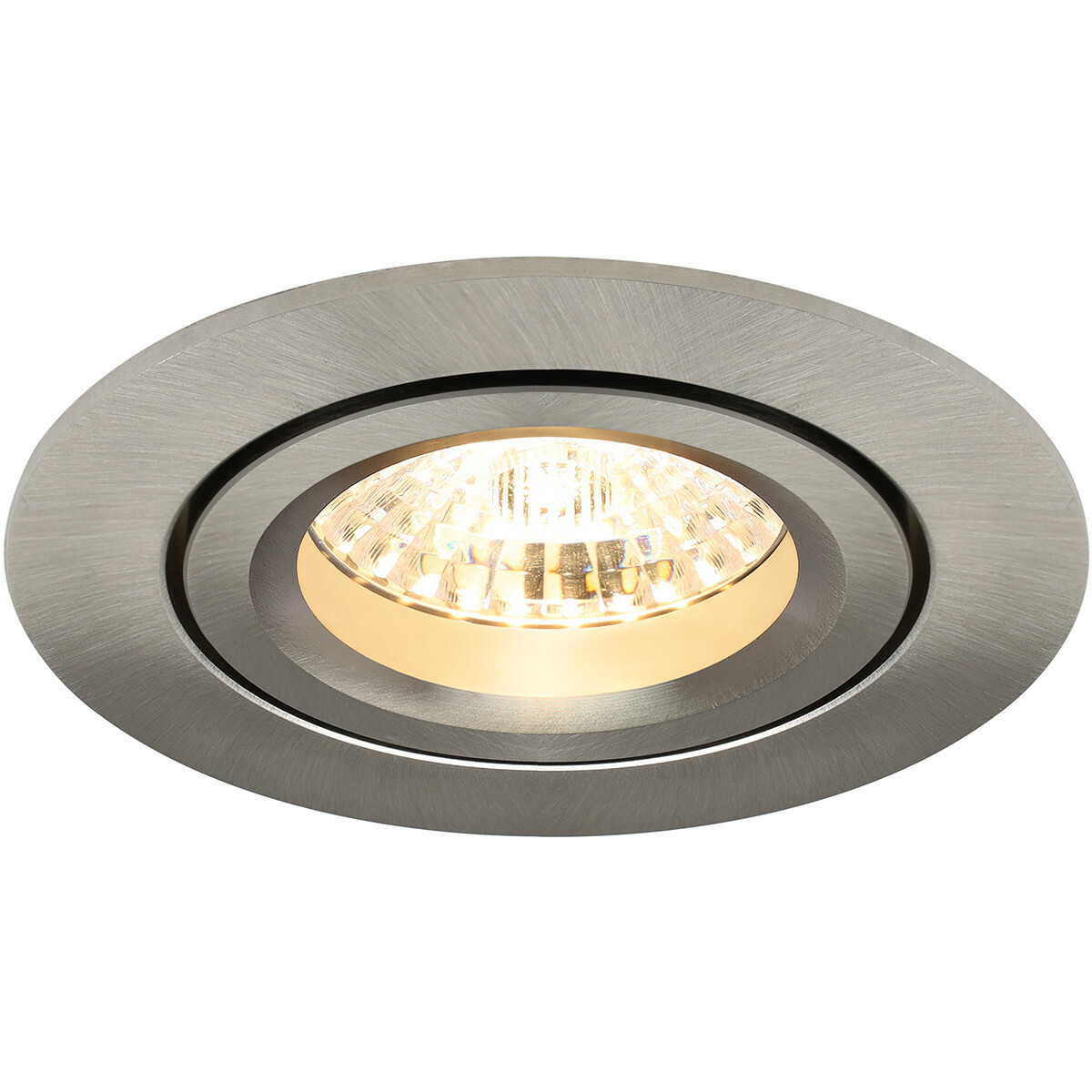 LED Spot Set - Pragmi Aerony Pro - GU10 Fitting - Dimbaar - Inbouw Rond - Mat Nikkel - 6W - Helder/Koud Wit 6400K - Kantelbaar - Ø82mm