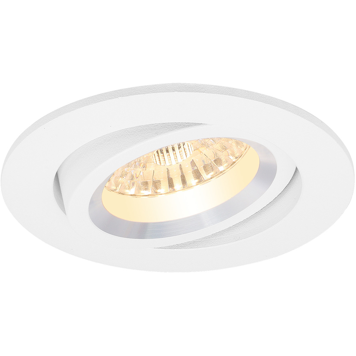 LED Spot Set - Pragmi Aerony Pro - GU10 Fitting - Inbouw Rond - Mat Wit - 4W - Warm Wit 3000K - Kantelbaar - Ø82mm