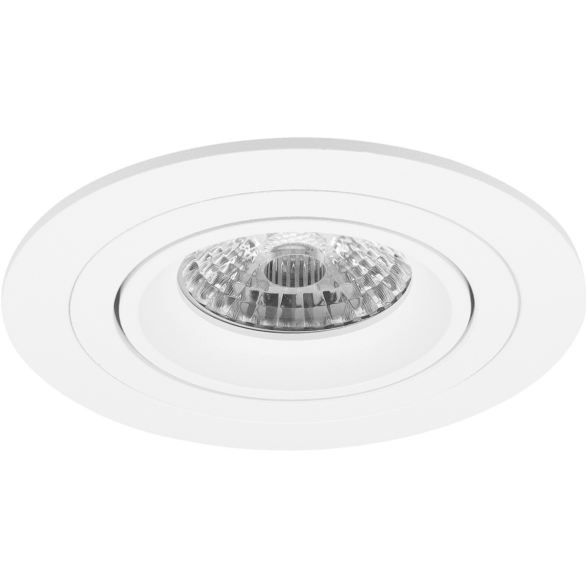 LED Spot Set - Pragmi Alpin Pro - GU10 Fitting - Dimbaar - Inbouw Rond - Mat Wit - 6W - Helder/Koud Wit 6400K - Kantelbaar Ø92mm