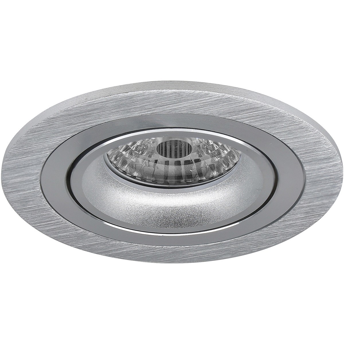 LED Spot Set - Pragmi Alpin Pro - GU10 Fitting - Dimbaar - Inbouw Rond - Mat Zilver - 6W - Warm Wit 3000K - Kantelbaar Ø92mm