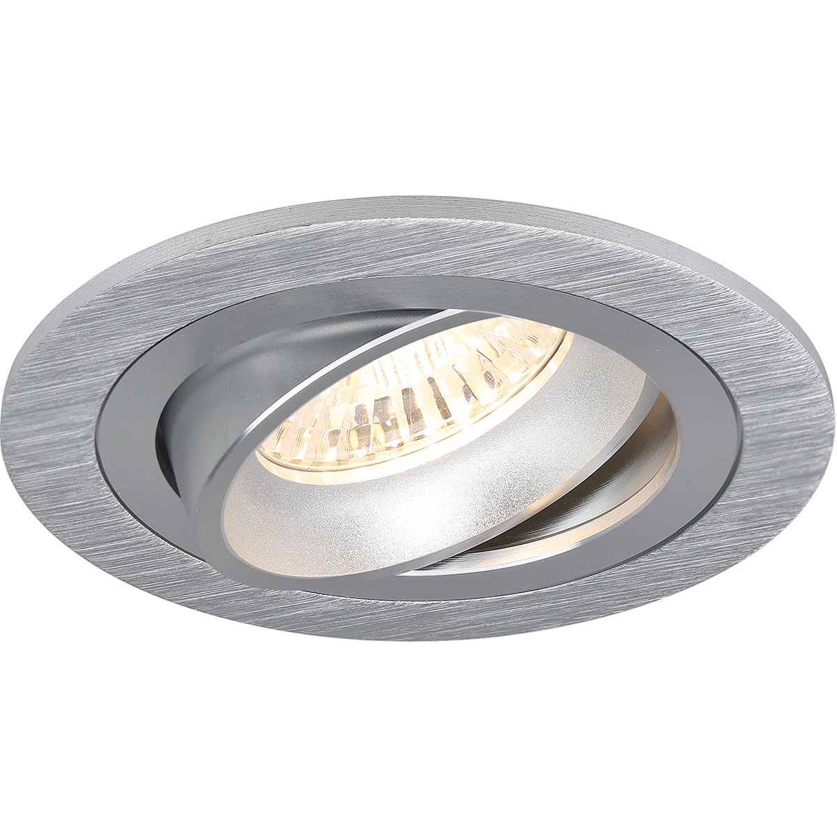 LED Spot Set - Pragmi Alpin Pro - GU10 Fitting - Dimbaar - Inbouw Rond - Mat Zilver - 6W - Warm Wit 3000K - Kantelbaar Ø92mm