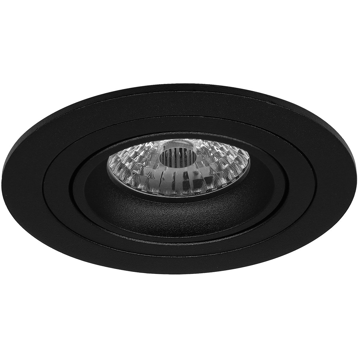 LED Spot Set - Pragmi Alpin Pro - GU10 Fitting - Dimbaar - Inbouw Rond - Mat Zwart - 6W - Warm Wit 3000K - Kantelbaar Ø92mm