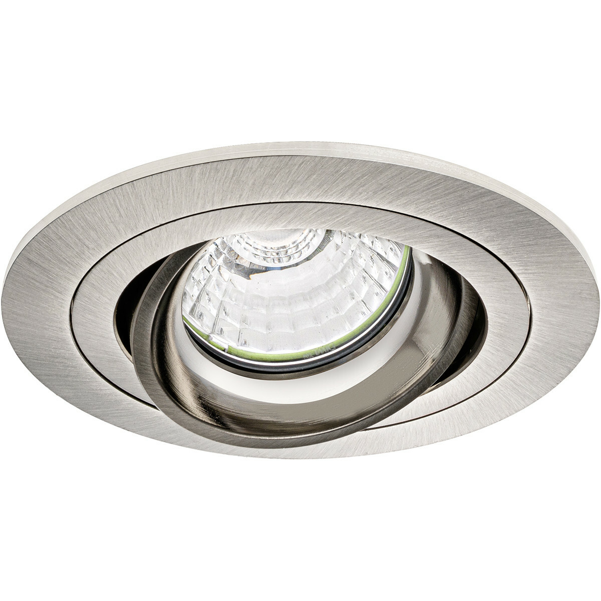 LED Spot Set - Pragmi Alpin Pro - GU10 Fitting - Dimbaar - Inbouw Rond - Mat Nikkel - 6W - Helder/Koud Wit 6400K - Kantelbaar - Ø92mm