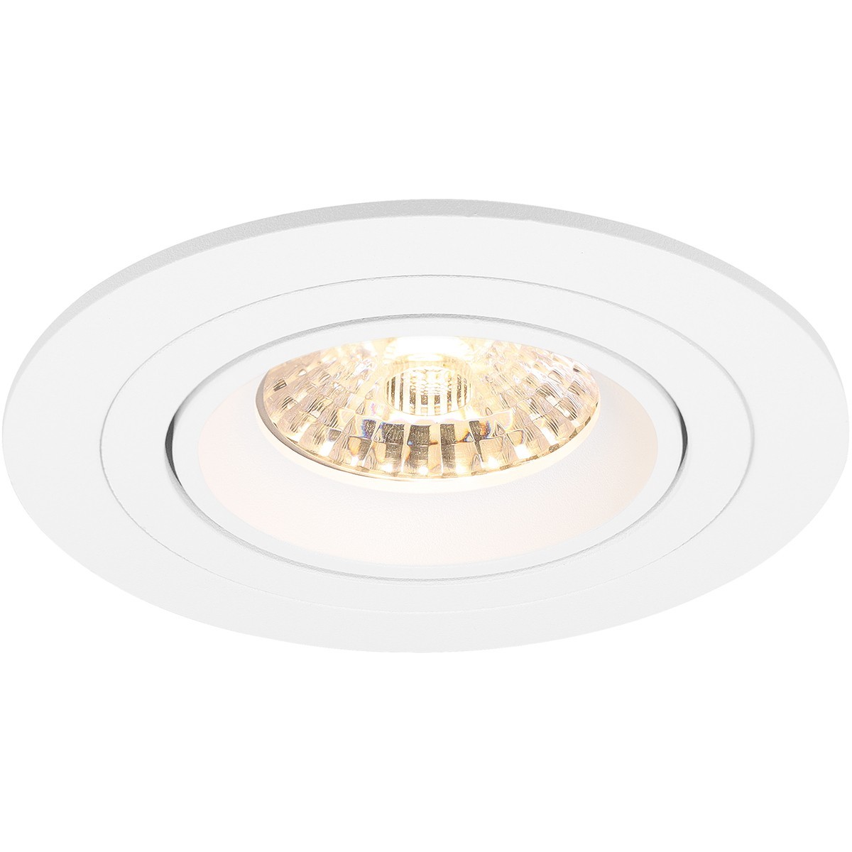 LED Spot Set - Pragmi Alpin Pro - GU10 Fitting - Inbouw Rond - Mat Wit - 4W - Helder/Koud Wit 6400K - Kantelbaar Ø92mm