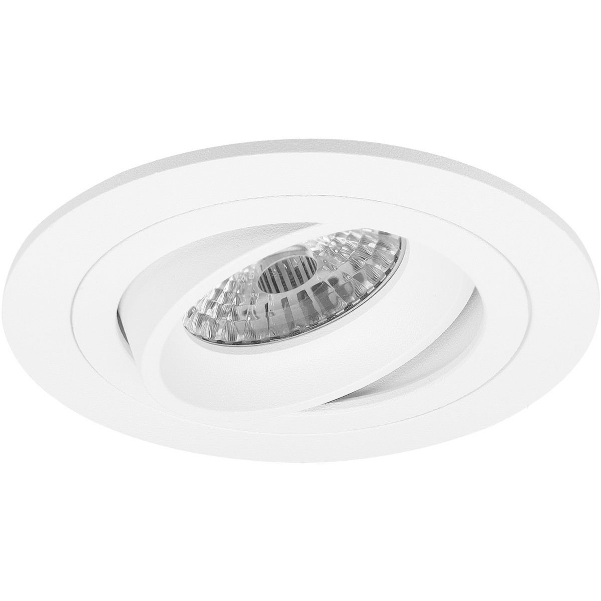 LED Spot Set - Aigi - Pragmi Alpin Pro - GU10 Fitting - Inbouw Rond - Mat Wit - 6W - Helder/Koud Wit 6400K - Kantelbaar Ø92mm