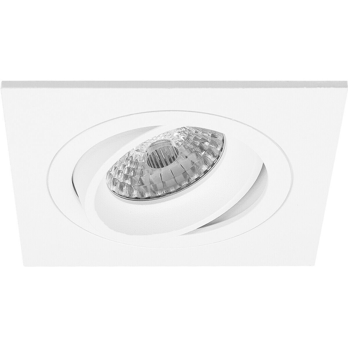 LED Spot Set - Pragmi Borny Pro - GU10 Fitting - Dimbaar - Inbouw Vierkant - Mat Wit - 6W - Helder/Koud Wit 6400K - Kantelbaar - 92mm